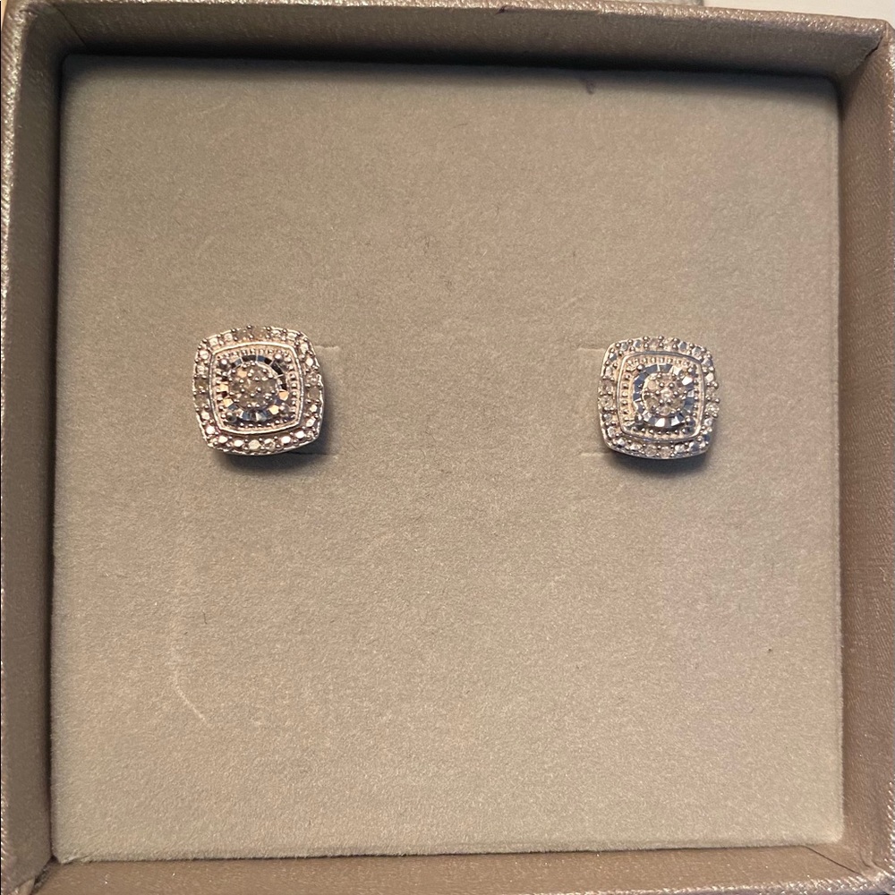.15 carat cushion cut diamond earrings
